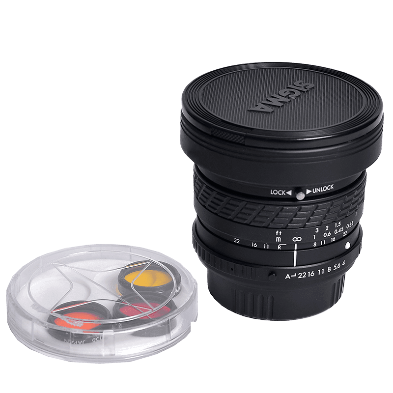 Sigma 8mm f4 fisheye a filtre