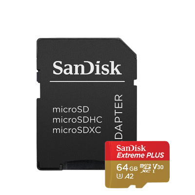SanDisk extreme micro SDXC 64GB V30 + adapter